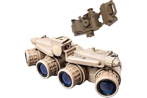 Aetheria Night Vision Goggles with Mount for PVS15/PVS18/GPNVG18 - Four-Tube Binocular Night Vision Cosplay Prop - Black
