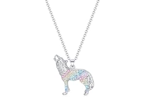 LUOMART Horse Wolf Giraffe Dinosaur Necklace Gifts,Flamingo Elephant Sloth Llama Mermaid Necklaces Jewelry for Women