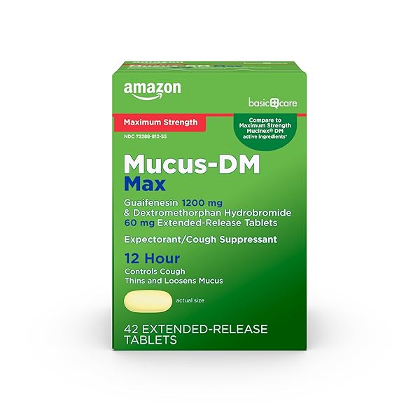 AMAZON BASIC CARE MAXIMUM STRENGTH MUCUS DM, EXPECTORANT...