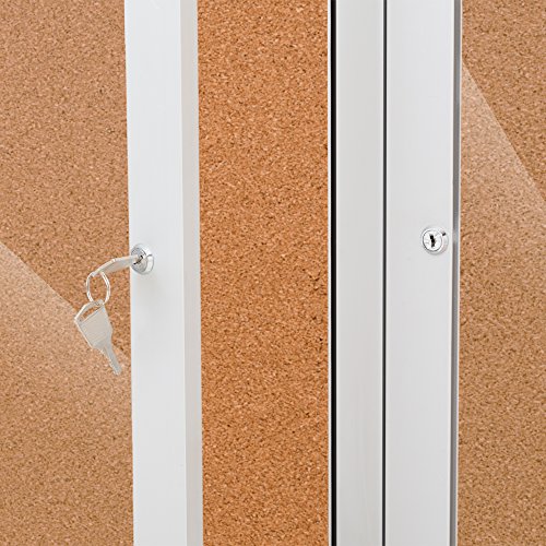 Norwood Commercial Furniture NOR-ATA-1003-SO Outdoor/Indoor Enclosed Cork, Bulletin Board with One Door, 2' W x 3' H, Silver/Brown