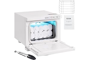 VEVOR 8L Hot Cabinet, 2-in-1 Warmer with A Stainless Steel Rack, Holds up to 16 Towels, Quick and All-Round Heating for Facials, SPA, Massage, Salon, Bathroom, Barber, Esthetician, Beauty, White