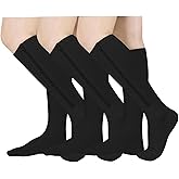 Athbavib 3 Pairs Zipper Compression Socks, 15-20 mmHg Closed Toe Compression Stocking with Zipper for Women and Men