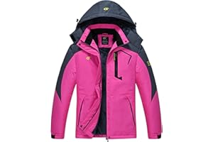 Pdbokew Women's Skiing Snowboarding Jackets Fleece Hood Mountain Snow Coat