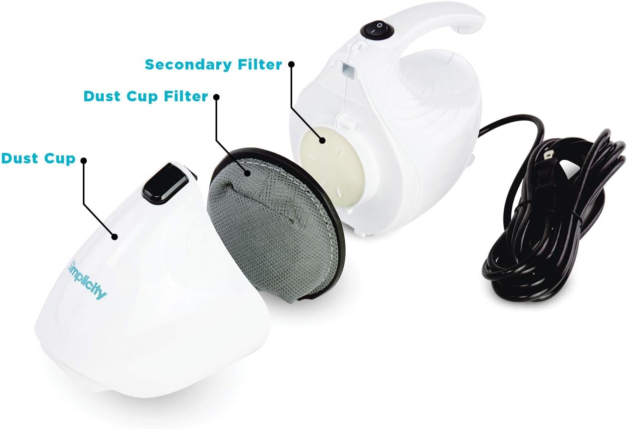 Simplicity F1 Tiny Handheld Vacuum Cleaner | Portable Travel Vacuum | Desk Vacuum | Lightweight Vac -