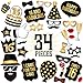 16th Birthday Photo Booth Props by PartyGraphix. DIY 16th Birthday Party Props Kit (34 Count, Black and Gold)