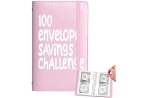 100 Envelopes Money Saving Challenge, 100 Envelope Challenge Binder to Save $5,050 - Money Saver Budget Binder Book with Pouc