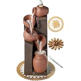 LAMDAWN Unique Cascading Basins Ceramic Waterfall Incense Holder, Paired with a Pack of Backflow Incense Cones. (Primary)