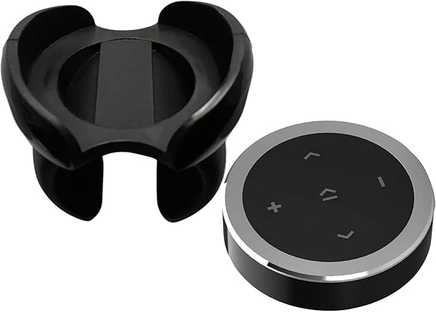 Amazon Balikha Bluetooth 小型 メディアボタン 車載用 ワイヤレス マルチメディアリモコン 音楽の再生 停止 自撮りシャッター機能付き コンパクト リモコンスマートフォンコントロール シルバーブラケット Fmトランスミッタ 車 バイク
