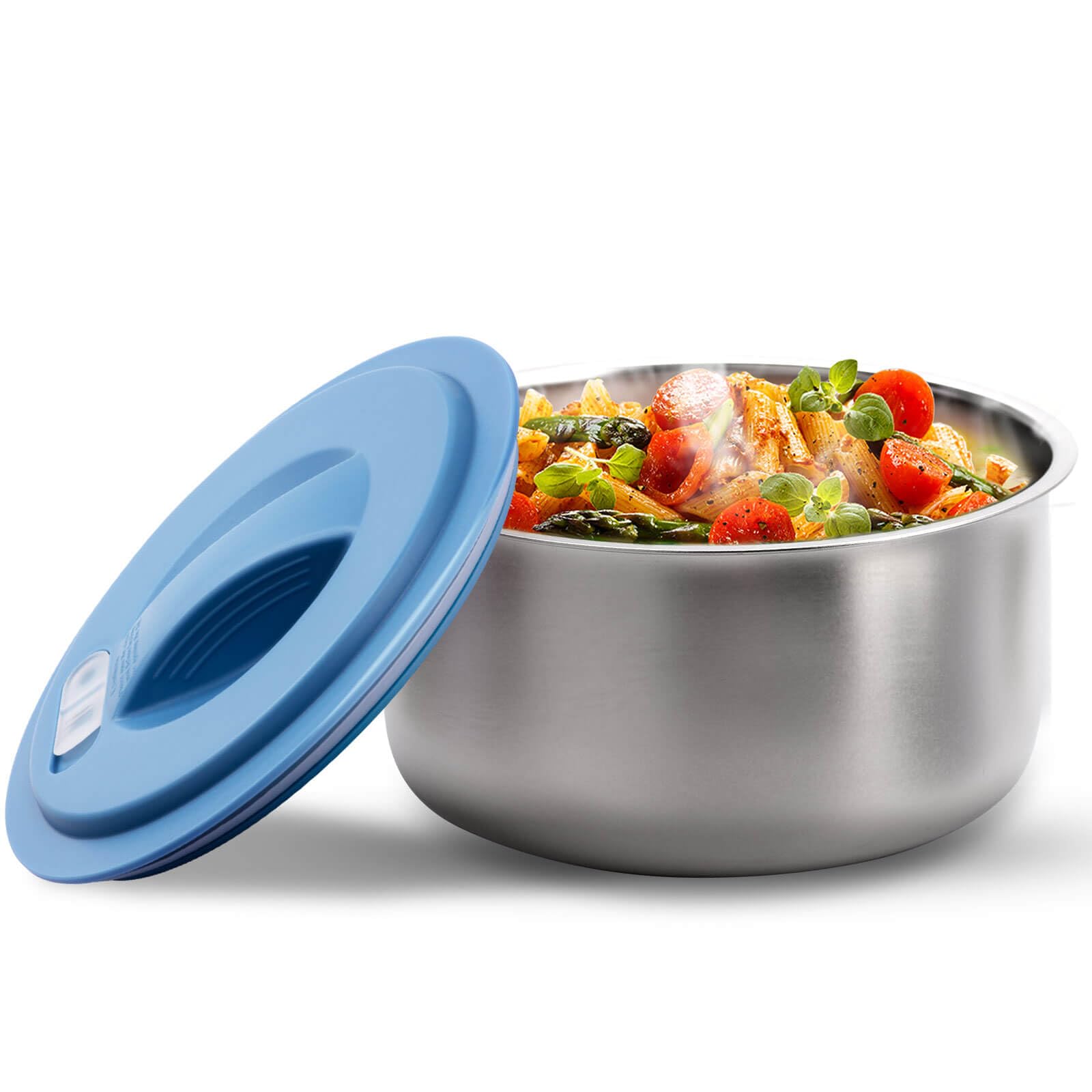 Photo 1 of Aotto 304 Stainless Steel Lunch Box 1L (32oz) - Food Storage, Leakproof Seal, Dishwasher Safe Metal Food Container for Work/Travel, Blue