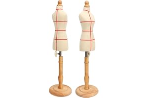 Adjustable Dress Form Tailor Female Mannequin, Professional Sewing Dress Form with Wooden Base for Accurate Pattern Making an