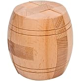 Ahyuan Handmade Powder Barrel Wooden Puzzles for Adults an Interlocking 3D Brain Teaser Puzzles for Adults Hidden Passage Works on a Classic Mechanical Puzzle Concept (Natural)