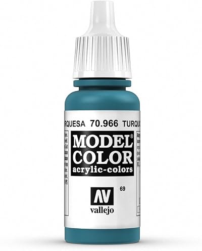 Vallejo Model Color Turquoise 17 ml Acrylic Paint Eyedropper Bottle