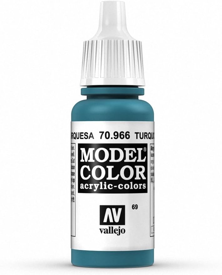 Vallejo Model Color Turquoise 17 ml Acrylic Paint Eyedropper Bottle