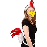 Tigerdoe Chicken Costume - 3 PC Chicken Costume Accessories - Farm Animal Costume - Animal Dress up