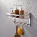 KES Bathroom Shelf, Shower Shelf for Small Bathroom (14 Inch Rectangular Polished Stainless Steel) with Towel Hook Hanger Wall Mount, A2128