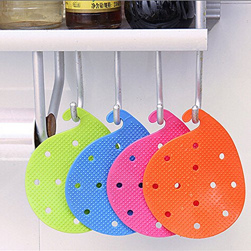Vegetable Scrubber Brush, Windspeed Silicone Fruit and Vegetable Scrubber/ Potato Scrubber/Carrot Brush/Trivet, 4 pcs Kitchen Cleaning Tool