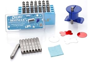 BESTNULE Metal Stamping Kit, Number and Letter Stamp Set (A-Z, 0-9 and &, Love Symbol), Industrial Grade Hardened Carbon Steel, Perfect for Imprinting Metal, Wood, Plastic, Leather(3/16", 5MM)