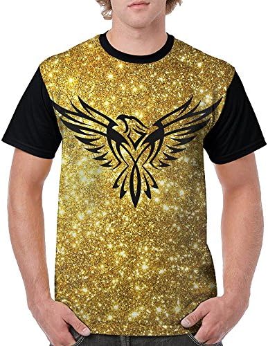 Raglan T-Shirt Cool Flying Phoenix Eagle Short Sleeve Tee Tops Mens