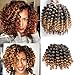 3 Packs Wand Curl Crochet Hair Synthetic Crochet Braids 8 Inch Jamaican Bounce Twist African Braiding Hair For Black Women (T1B/27)
