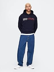 GAP mens Logo Fleece Hoodie Navy Uniform L