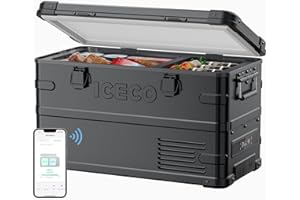 ICECO APL35 Dual Zone Portable Fridge Freezer, 37 Quart 12V Car Refrigerator with Secop Nano Compressor, Aluminum Electric Compressor Cooler 12/24V DC, 100-240V AC, -4℉~68℉, for RV,Camping,Travel