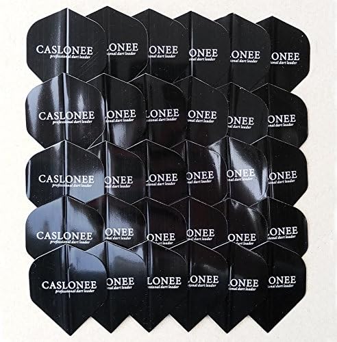 CASLONEE 30pcs Standard Black PET Dart Flights for Steel Tip Darts and Soft Tip Darts, Durable Accessories Supplies for Dart Games