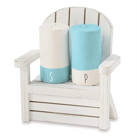 Mud Pie Salt And Pepper Shaker In Wood Chair Set Of 3