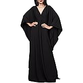EDOLYNSA Kaftan Dresses for Women Fancy Long Caftans Plus Size Swimwear Cover-up Loose Beach Robe Batwing Sleeve Loungewear