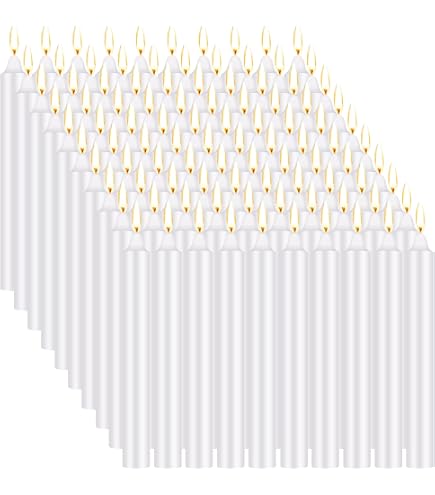 144 Bougies Shabbat Traditionnelles 3 Heures – Lot 2×72 – Ohr Candles – Blanc Non Parfumé