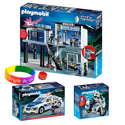 playmobil police station with alarm system