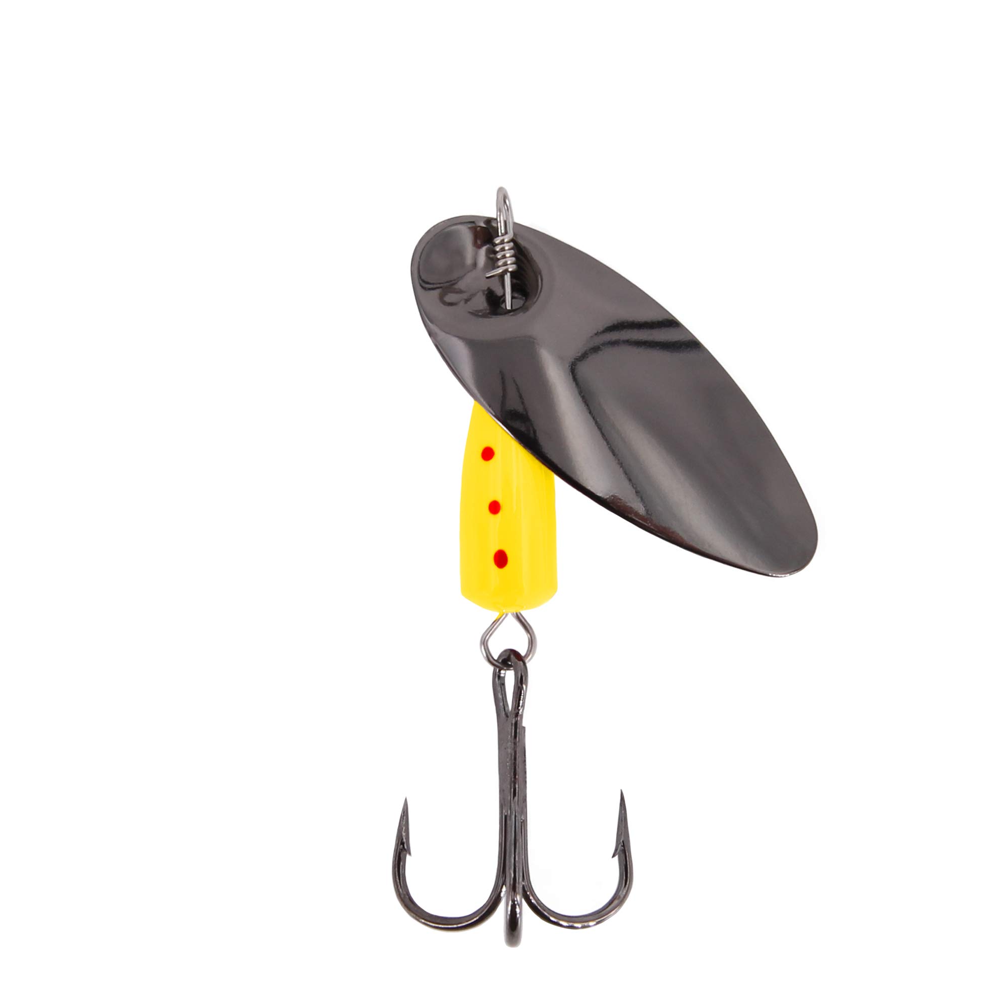 FISHN Black Spinner 14.5gr, 4.8cm - The ultimate spinner for fishing for pike, salmon, pikeperch, trout, perch (Flash Yellow)