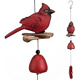 Gardenvy Cardinal Bird Wind Chime, Cardinal Gifts for Glory Mother’s Love Gift, Bird Bell Chimes for Garden Backyard Church Hanging Decor, Red