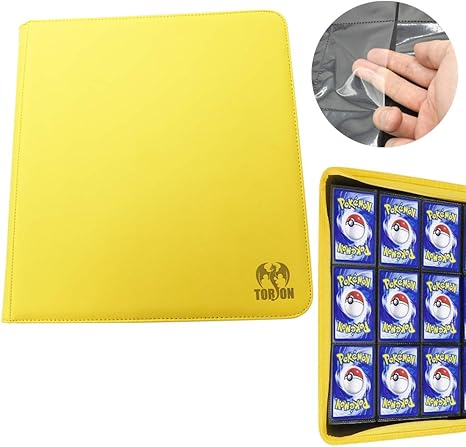 Amazon Co Jp Maltto 12ポケット 480枚収納 トレーディングカードファイル 保存 コレクション イエロー ホビー 通販