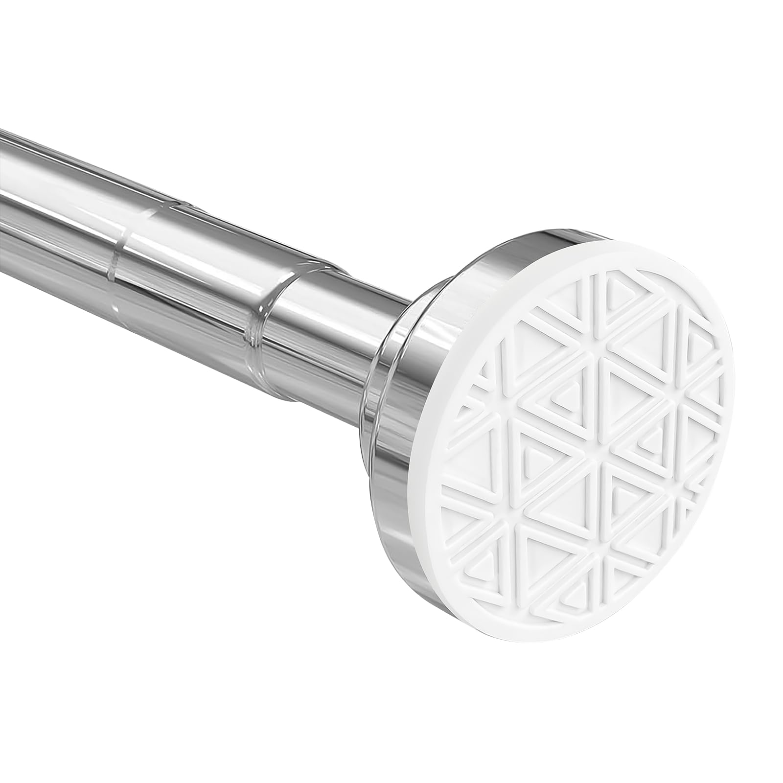 Shower Curtain Rod Extendable 47-133cm/18-52inch, Non-Slip, Never Rust, Tension Curtain Rod, No Drilling,304 Stainless Steel, Never Collapse,for Bathroom,Kitchen, Garderobe, (Silver)