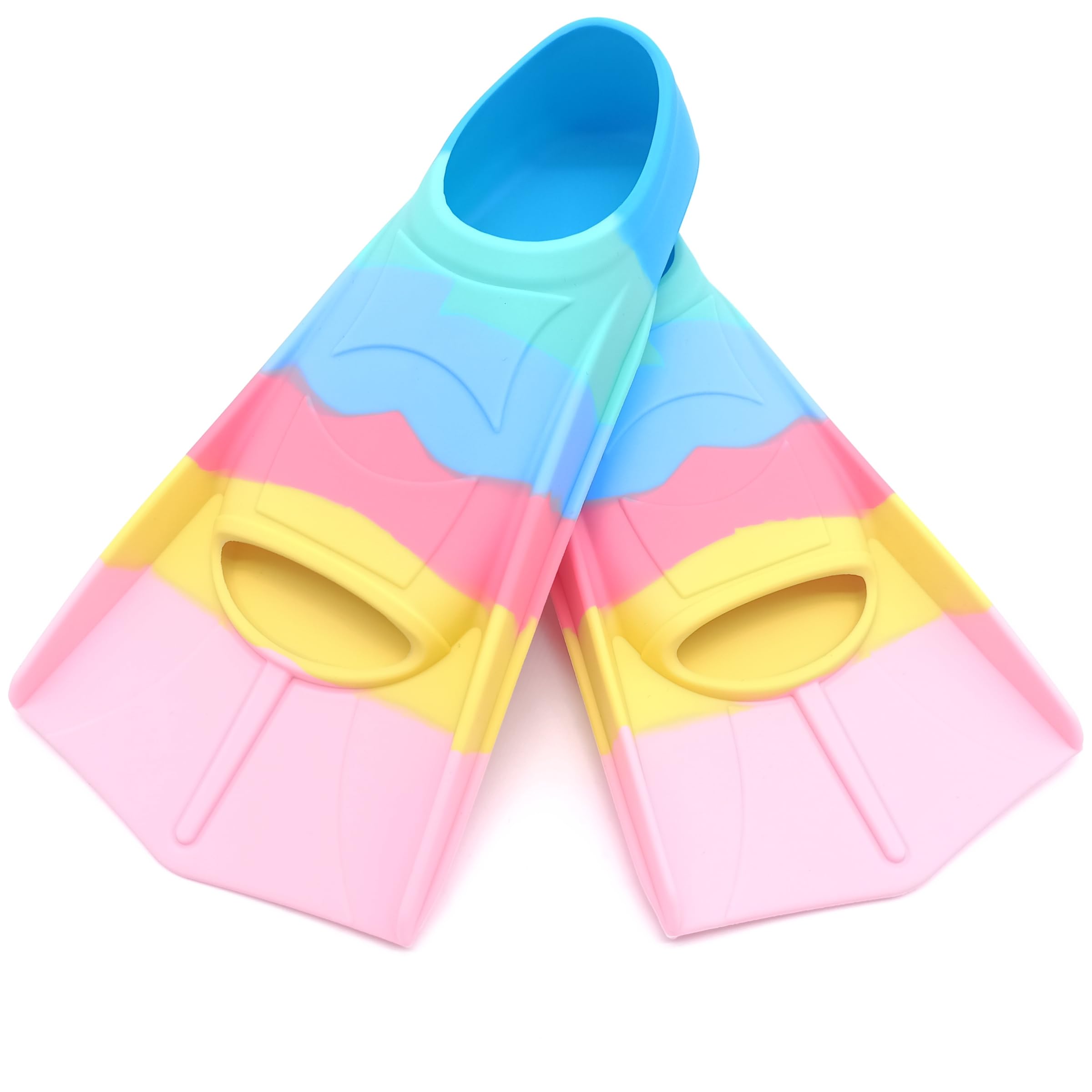 Photo 1 of Gugmoy Kids Swim Fins,Comfortable Silicone Flippers for Swimming and Diving,Size Suitable Beginners Kids Girls Boys Adults (Colorful-22, XXS)
