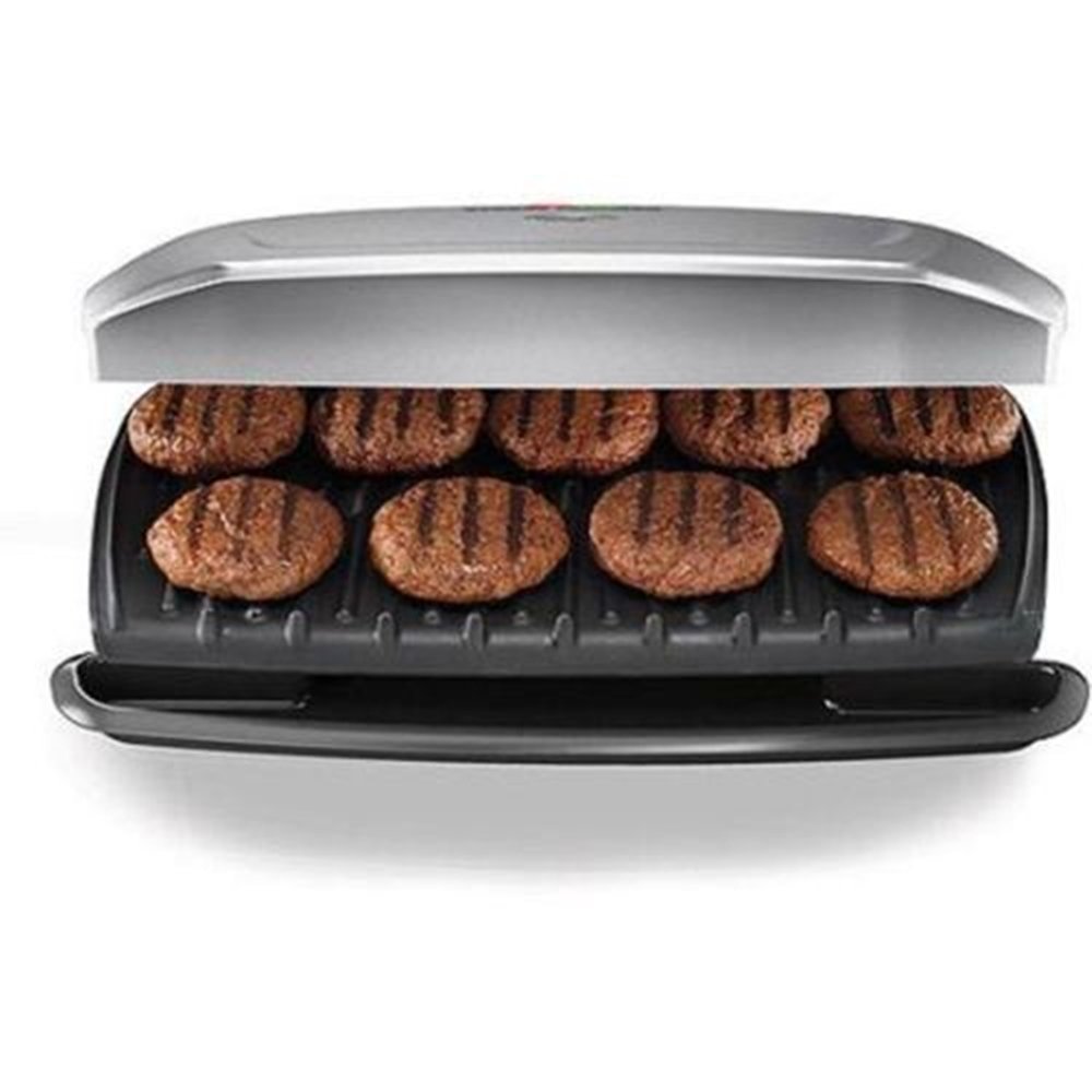 George Foreman 144-sq in 9 Serving, Classic-Plate Grill, Silver, GR2144P