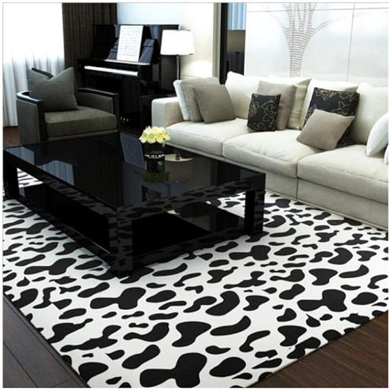 Amazon.de: YDANH Teppichschwarzweiss-Musterluxus Teppich, Geeignet Für