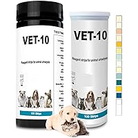 Hzutloer 100 PCS Urine Test Strips 10 in 1 UTI Test Kit for Cat & Dog Pets Diabetes Urinalysis Testing Urinalysis Reagent Str