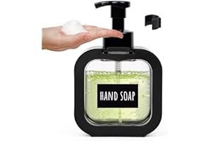 Segbeauty Black Foaming Soap Dispensers, 16.9oz Empty Refillable Foam Hand Soap Dispenser, 500ml Square Plastic Foaming Dish 