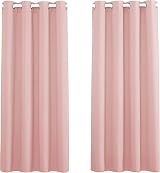 PONY DANCE Thermal Blackout Curtains 2 Panels Blush Pink 46x54 inch Eyelet
