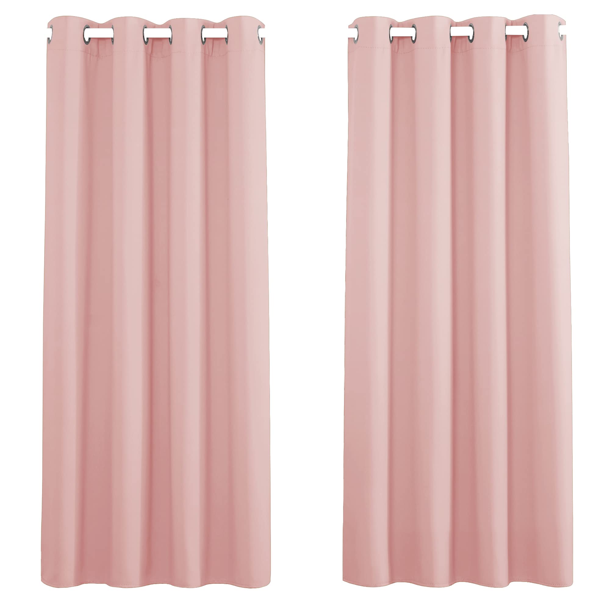 PONY DANCE Blush Pink Curtains for Girls Bedroom, Privacy Soundproof Drape Insulated Eyelet Blackout Curtain Window Decor for Nursery Room, Baby Kids Room, 46x72 Inch, 2 Panels — image 1