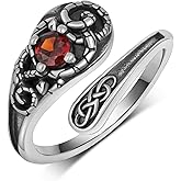 Fuguangju Snake Spoon Ring 925 Sterling Silver Spoon Ring Adjustable Thumb Open Ring Animal Jewelry Gifts for Women 