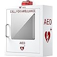 JPHYLL AED Cabinet Wall-Mounted AED Cabinet with Alarm System Industrial-Grade Steel Plate PVC Transparent Window Fits All Brands of AED, 14.2 x 7.1 x 15.7 Inches