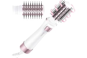 Agotiias Rotating Barrel Hair Dryer Brush Spinning: 2 Size Detachable Brush(2" & 1.5") | 3 Heats & 2 Speeds Plus a Cool Air Setting | Big Buttons Design for Arthritis