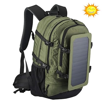 Mochila de carga solar grande con panel solar de 7 vatios ...