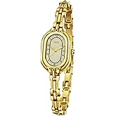 Women's Vintage Oval Watches Luxury Minimalism Bracelet Small Gold Tone Watch Ladies Analog Waterproof Watch Fashion Bangle Bracelet Dress Watch with Stainless Steel Band