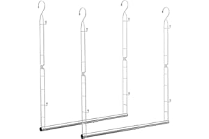 Supforce Hanging Closet Rod Stainless Steel, 2 Pack Adjustable Height & Width Closet Rod Extender, Space-Saving Closet Hanging Storage Organizer，Load up to 88LB