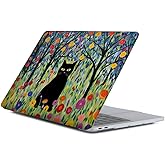 Yicomon Compatible with MacBook Air 13 inch Case 2020 2021 M1 A2337 A2179 A1932, Plastic Hard Shell Case for Mac Air 13 with Touch ID (2018-2021) - Black Cat Among Flowers in The Woods