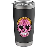 Sugar Skull Breast Cancer Awareness Pink Ribbon Calavera Stainless Steel Insulated Tumbler