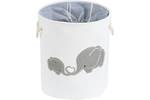 INough Large Kids Hampers for Laundry Elephant Laundry Hamper Kids Canvas Hampers for Laundry for Girls, Laundry Basket, Toddler Laundry Hamper Kids for Baby Room, Livingroom, Kidsroom, Play Room